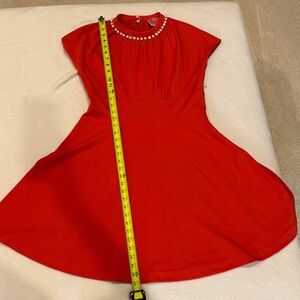 Kate Spade Red Mini Dress with Pearl Details
